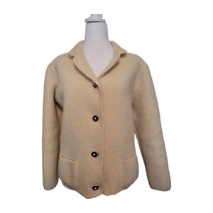 LL Bean Vintage Sz 10 Pure Wool Cardigan Jacket Made In Austria  EUC